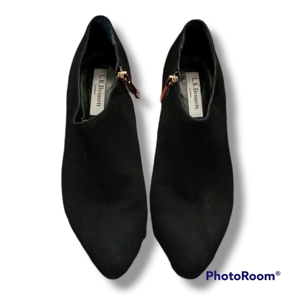 L.K. Bennett London Black Side Zip Stiletto Heeled Boots - Picture 2 of 10